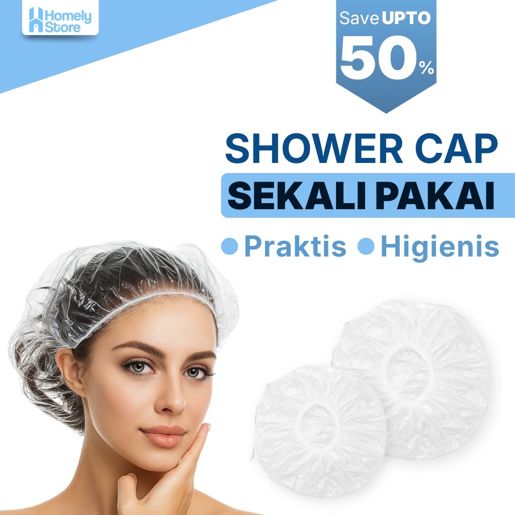 Shower Cap Plastik Premium shower pelindung kepala