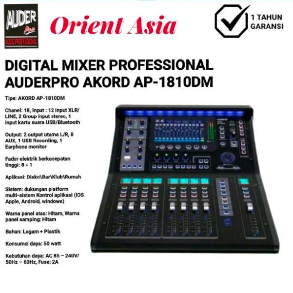 AUDERPRO Digital Mixer Profesional AKORD AP-2210DM 22 Chanel USB Port 24Bit/48kHz DSP Multi Effects 