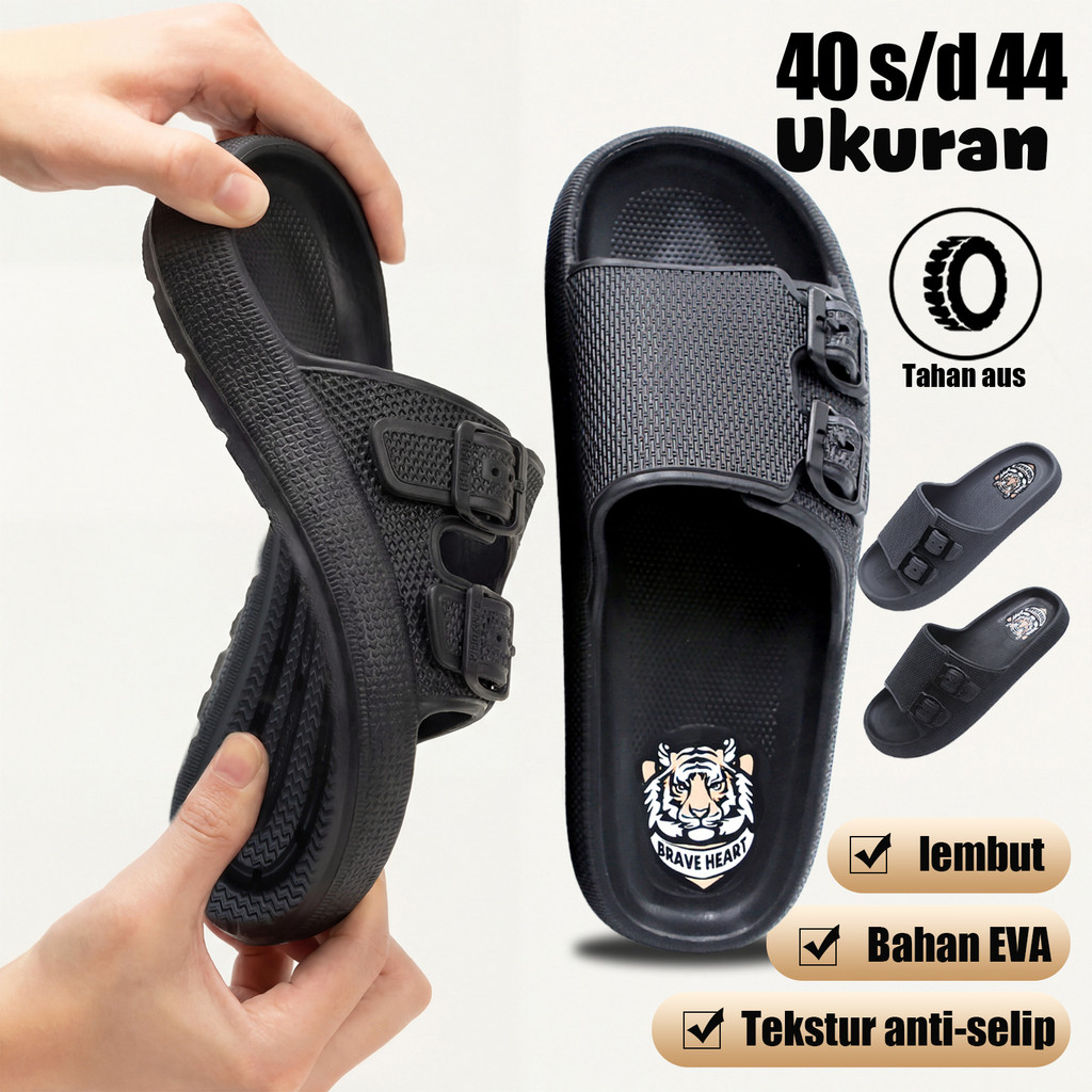 INKAYNI sandal pria slop full karet sandal pria original 100% branded jepit sandal pria casual slip 