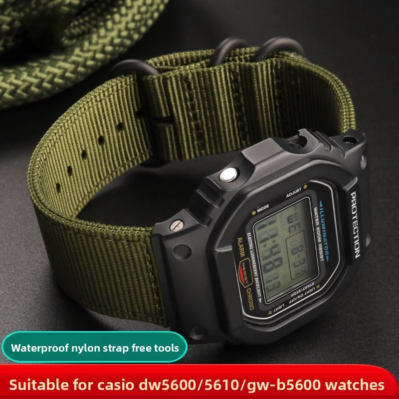 Nylon Watch Strap For Casio G-Shock DW-5600 GW-B5600 GM-5600 GM110 GA110 GM2100 GA900 AE1200 Sport W