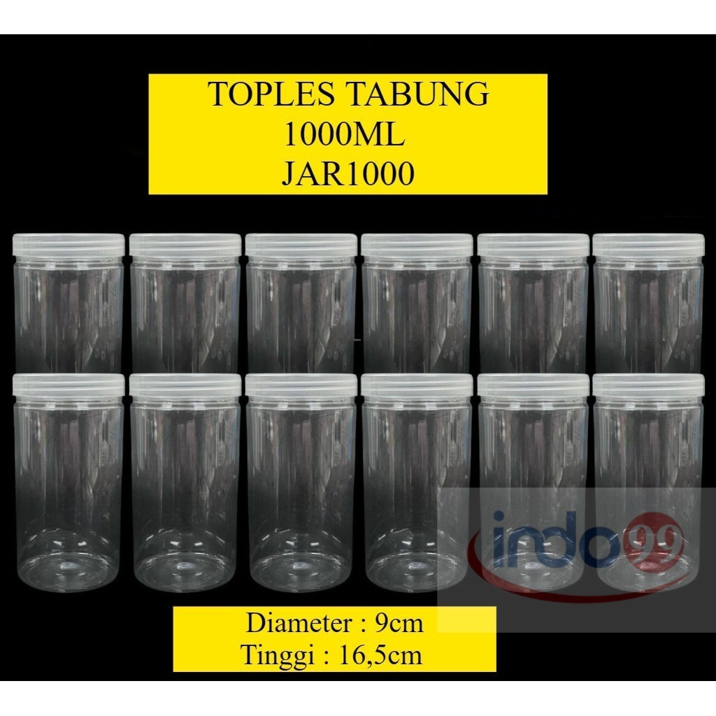 (HARGA GROSIR ) TOPLES TABUNG 1000ML / JAR1000