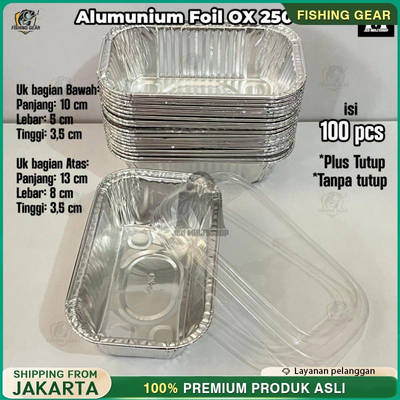[100PCS]Alumunium foil Ox 250 isi 100 pcs plus tutup dan tanpa tutup 120ml