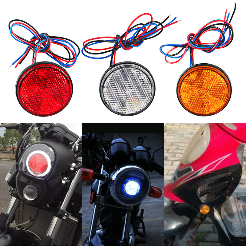 Lampu Belakang Bulat 12V untuk Mobil/Motor/Lampu Sein/Reflektor LED ATV/Lampu Peringatan Samping Tru