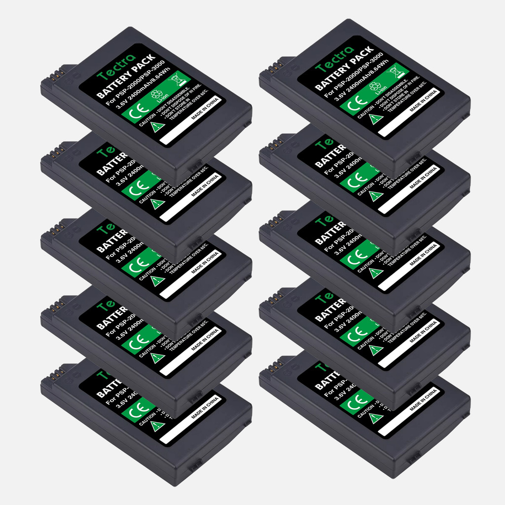 10Pcs 2400mAH Battery for PSP3000 PSP Slim 2000 PSPS110 Console, PSP2001, PSP3000, PSP3001, PSP3002,