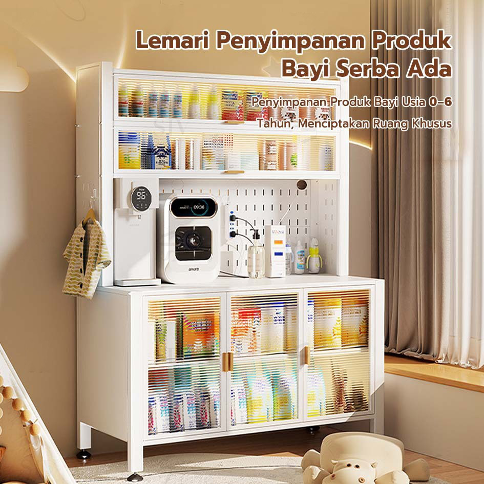 [Menebal] Lemari Makan Lemari Piring Aluminium Rak Penyimpanan Rak Piring Oven Microwave Lemari Dapu