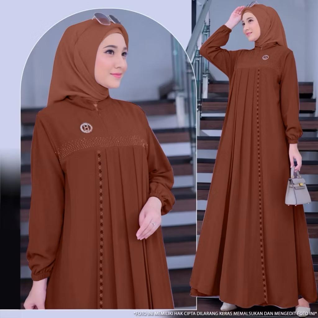 Anggun Dress Pakaian Viral 2026 Bahan CerutyBabyDoll Gamis Pesta Mewah Dres Kondangan Gamis Kekinian