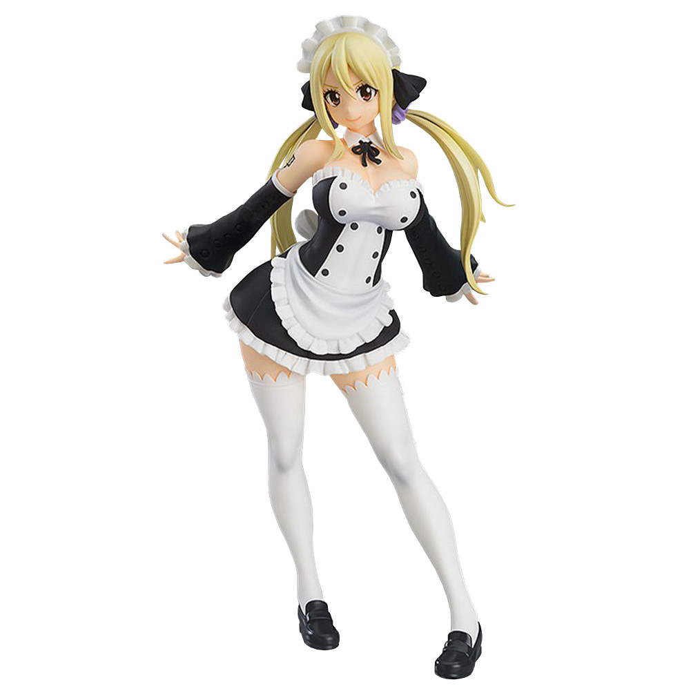 16cm Lucy Heartfilia Anime Figure Virgo Stanng Maid Dress Model Action Figure Lucy Double Ponytail S