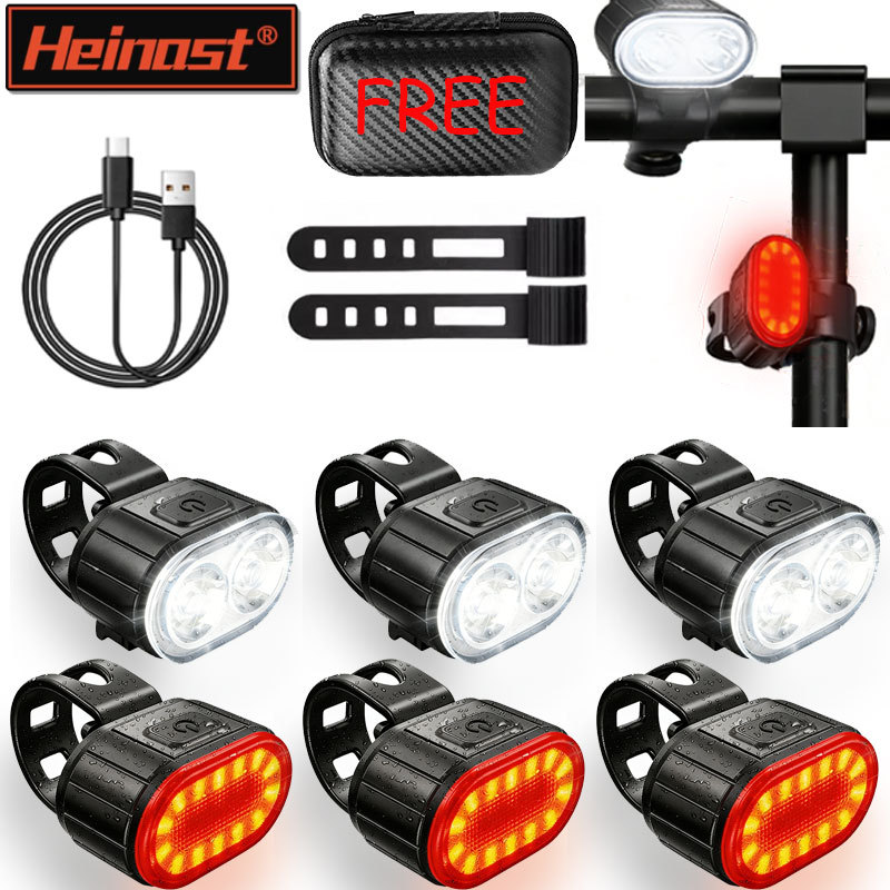 Lampu Depan Belakang Sepeda /Set Lampu Senter Pertahanan Sepeda MTB Lampu Belakang Tahan Air LED Aks