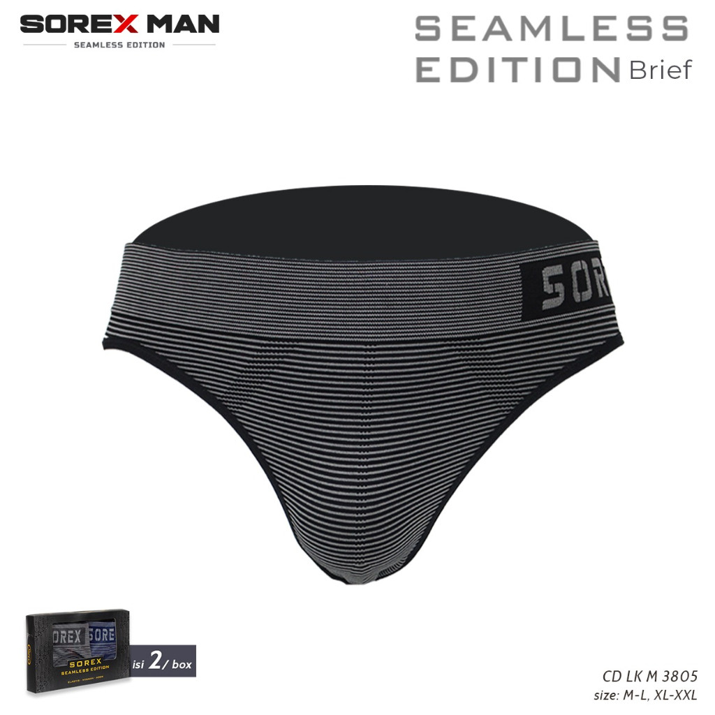 ( 1 Kotak isi 2 Pcs ) Sorex Sport Cd Seamless Edition Men Anti Nyeplak CD Lk M 3805