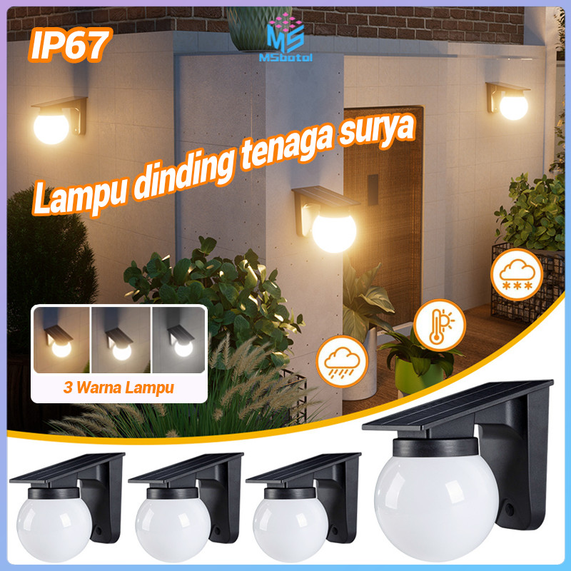 [COD] Lampu Dinding Tenaga Surya 3 Warna Lampu Taman Tenaga Surya Lampu Hias Lampu Taman Lampu Korid