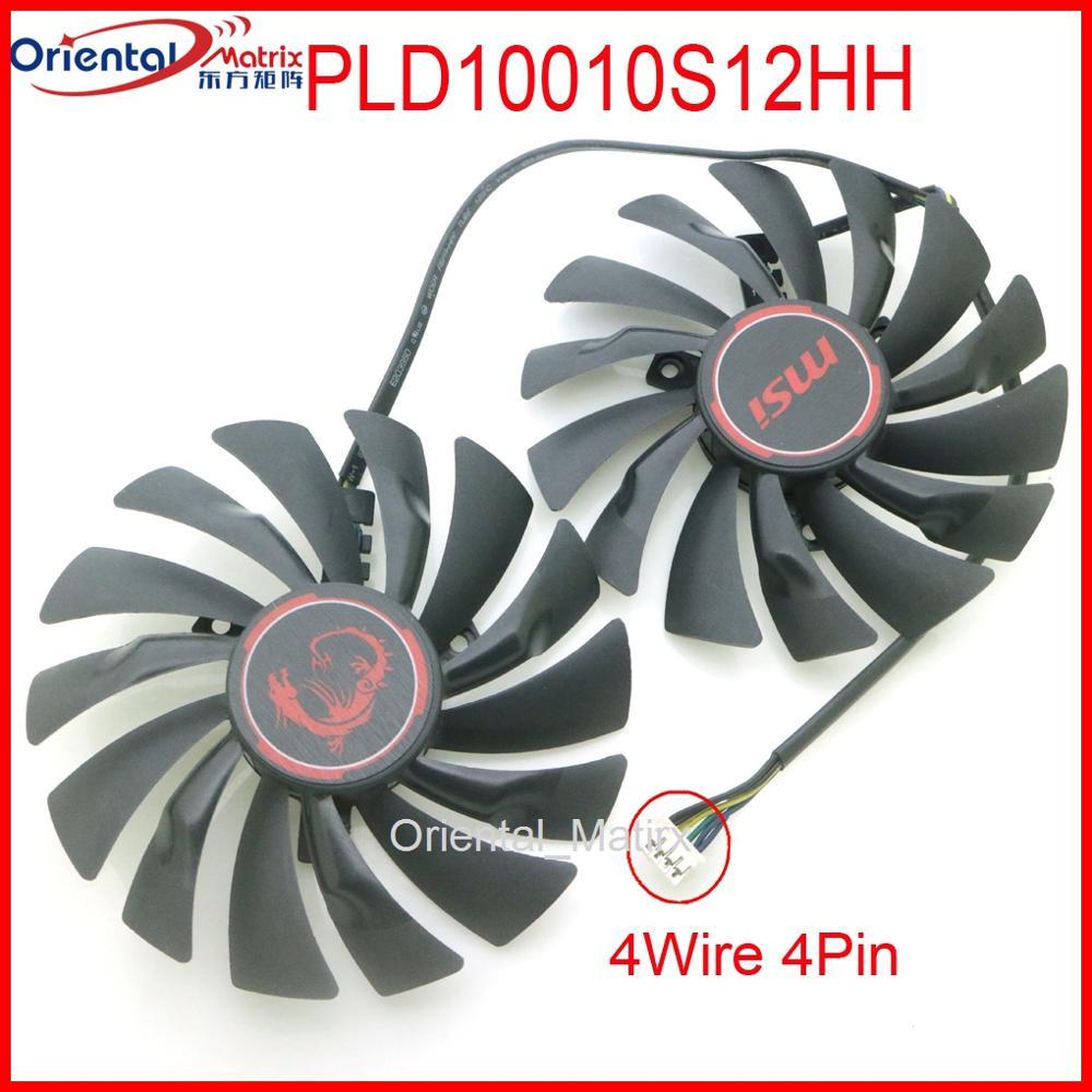2pcs/lot PLD10010S12HH 95mm 12V 0.40A VGA Fan For MSI GTX 950 960 970 980 980Ti GAMING 2G 4G Graphic