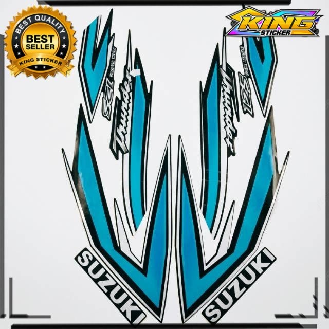 COD striping suzuki thunder 125 hitam lis biru 2006 2007 list body motor standar berkualitas