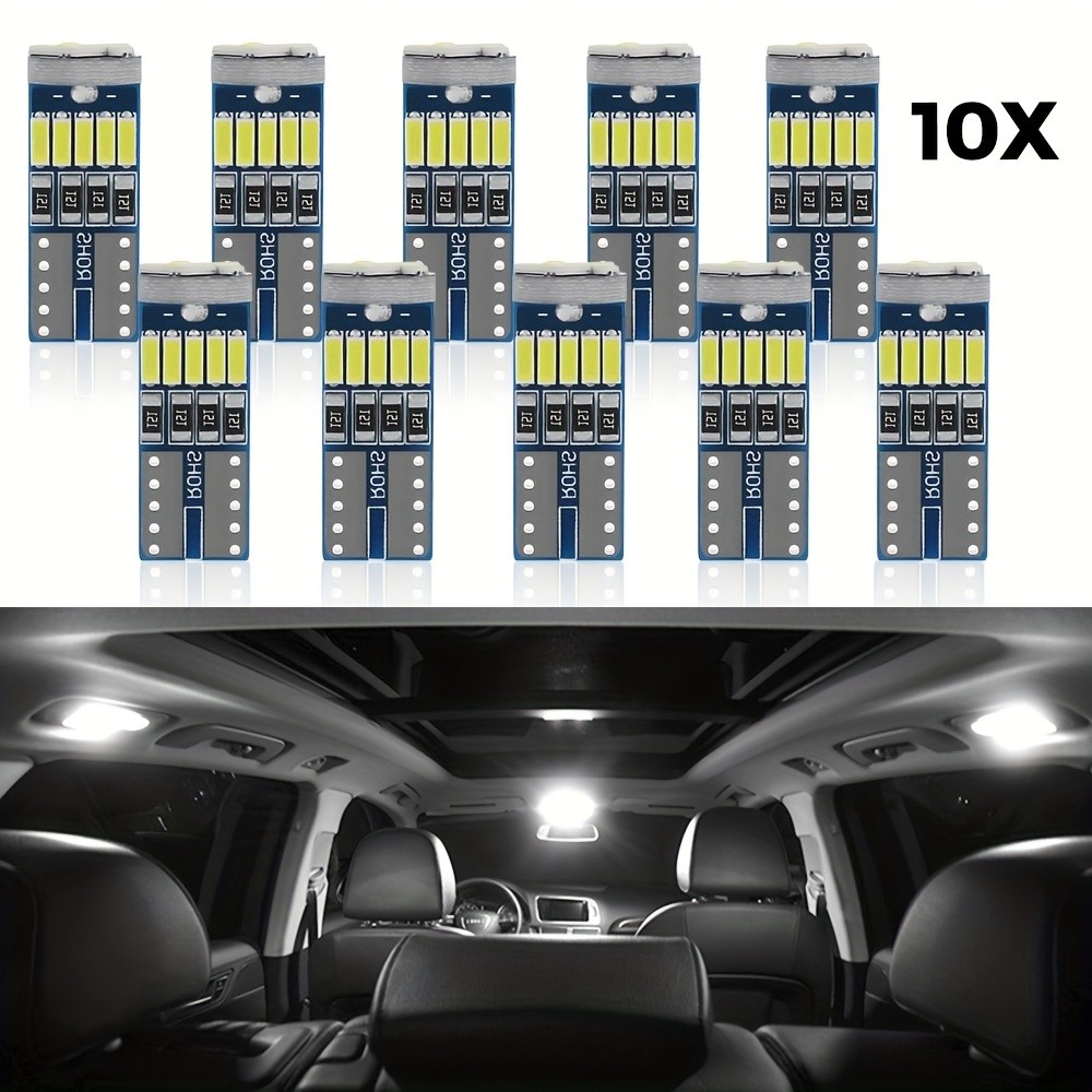 5/10pcs Canbus Error Free T10 W5W Wedge Car LED Bulbs F LED Interior Light Dome Map Trunk Glove Box 