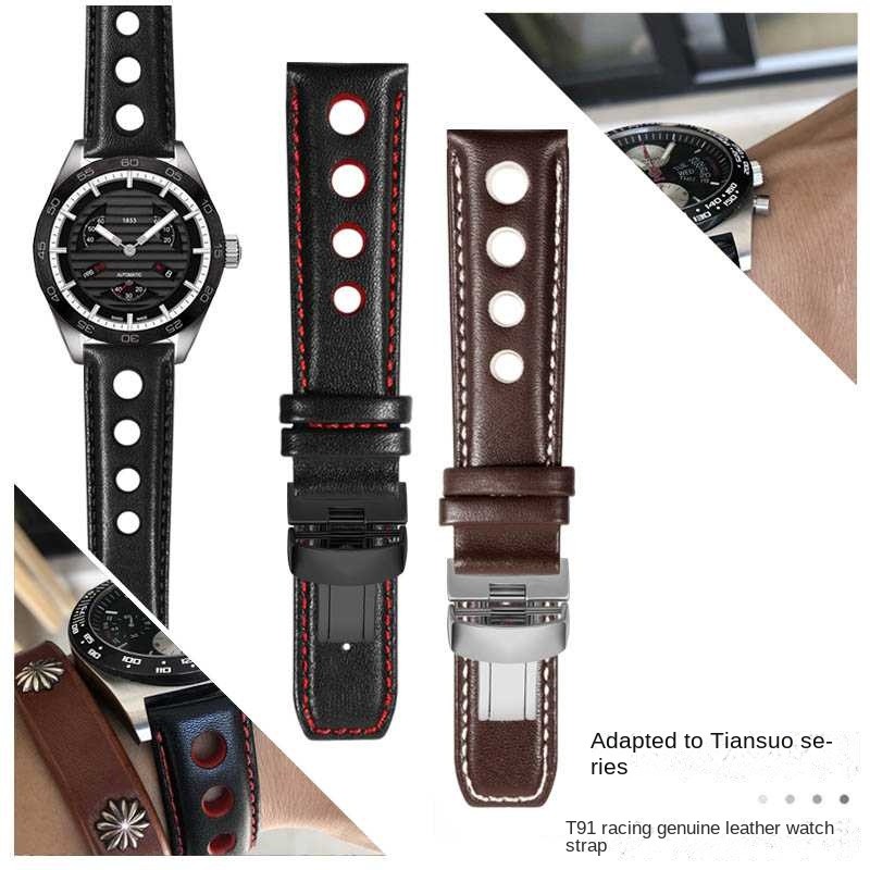 Genuine Leather bracelet For tissot 1853 Sports Watband Racing PRS516 T91 1853 Top layer cowhide 20m