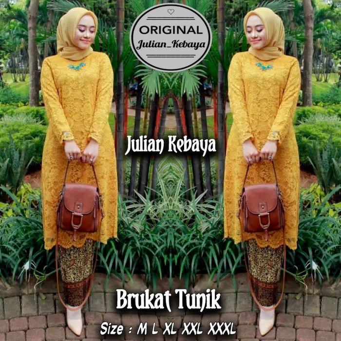 Julian Kebaya Setelan Kebaya Tunik Brokat Modern Jumbo Baju Wisuda Atasan Kondangan Batik Dress Wani