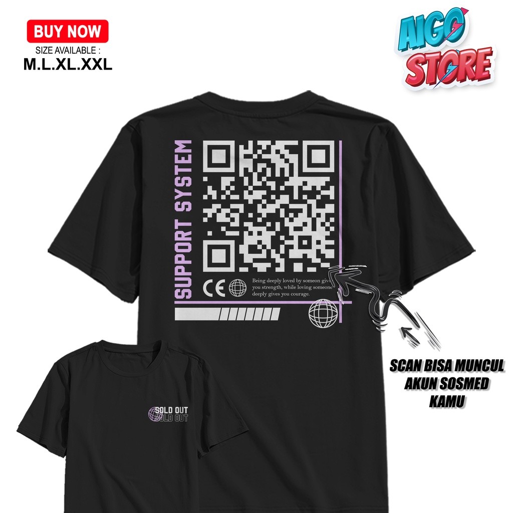 [COBA SCAN] Custom Kaos Desain Bisa Barcode Aesthetic Bisa pakai Effect foto Negatif / Custom Baju K