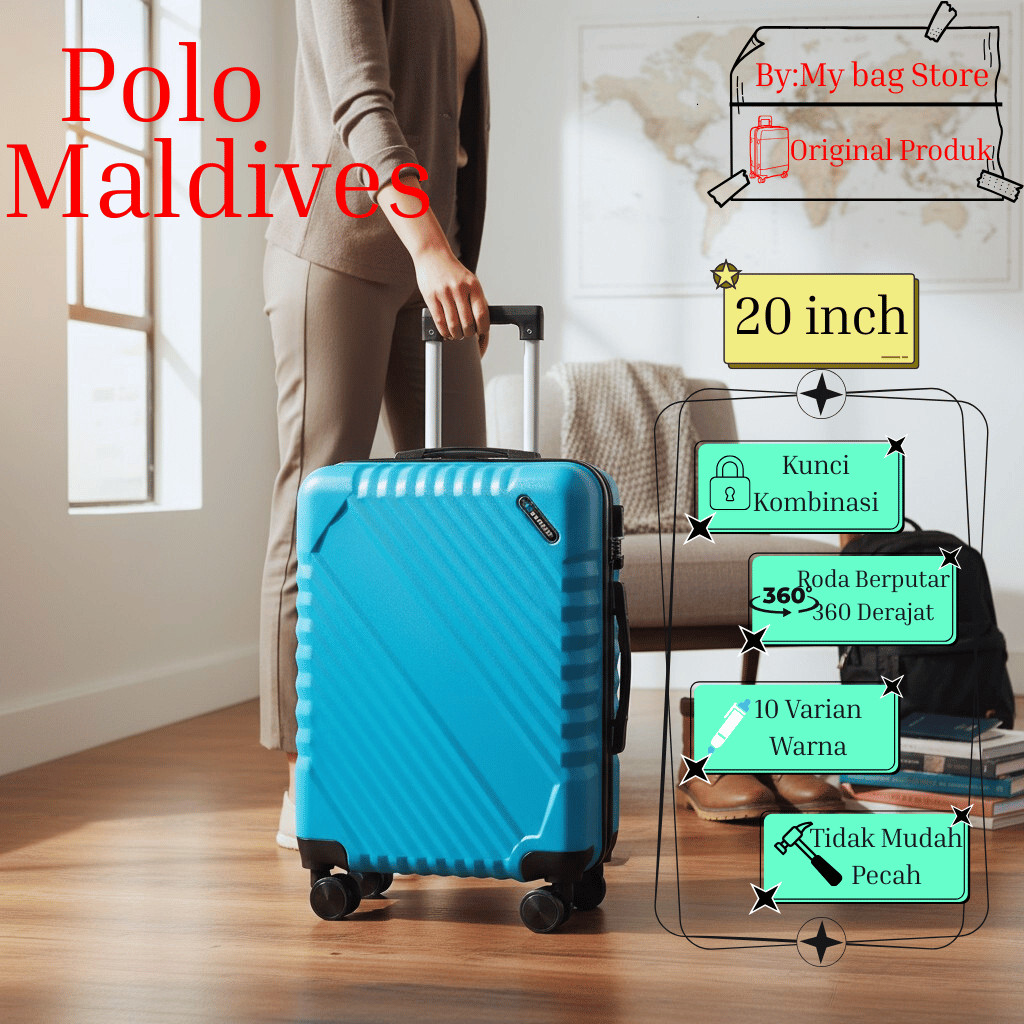 GUARDIASTR RAMADHAN SALE KOPER 20INCH POLO MALDIVES 805 SIZE KABIN BISA COD