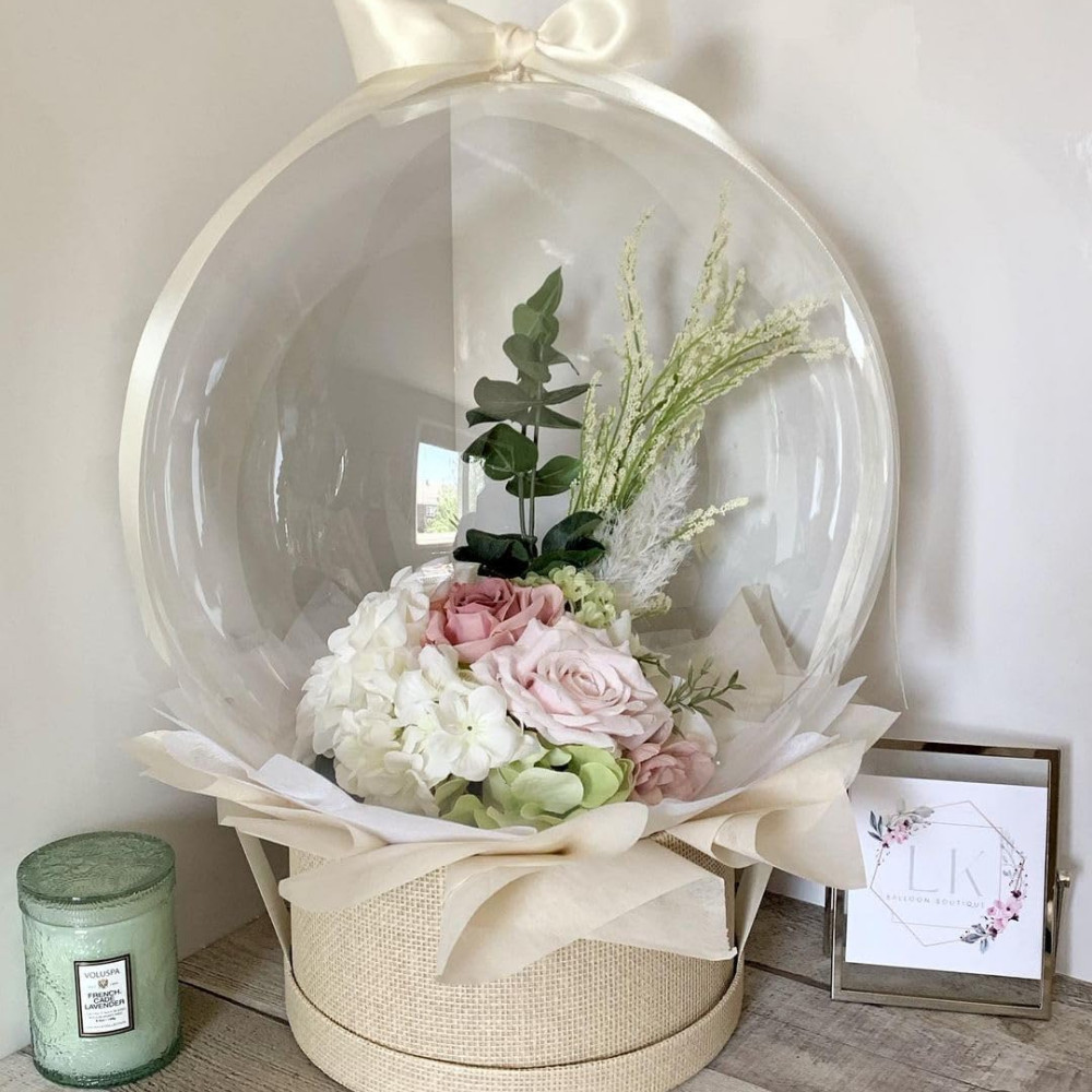 Transparent Bobo Balloon for Stuffing Flowers Led Light Up Valentine's Day Wedng Birthday Graduation