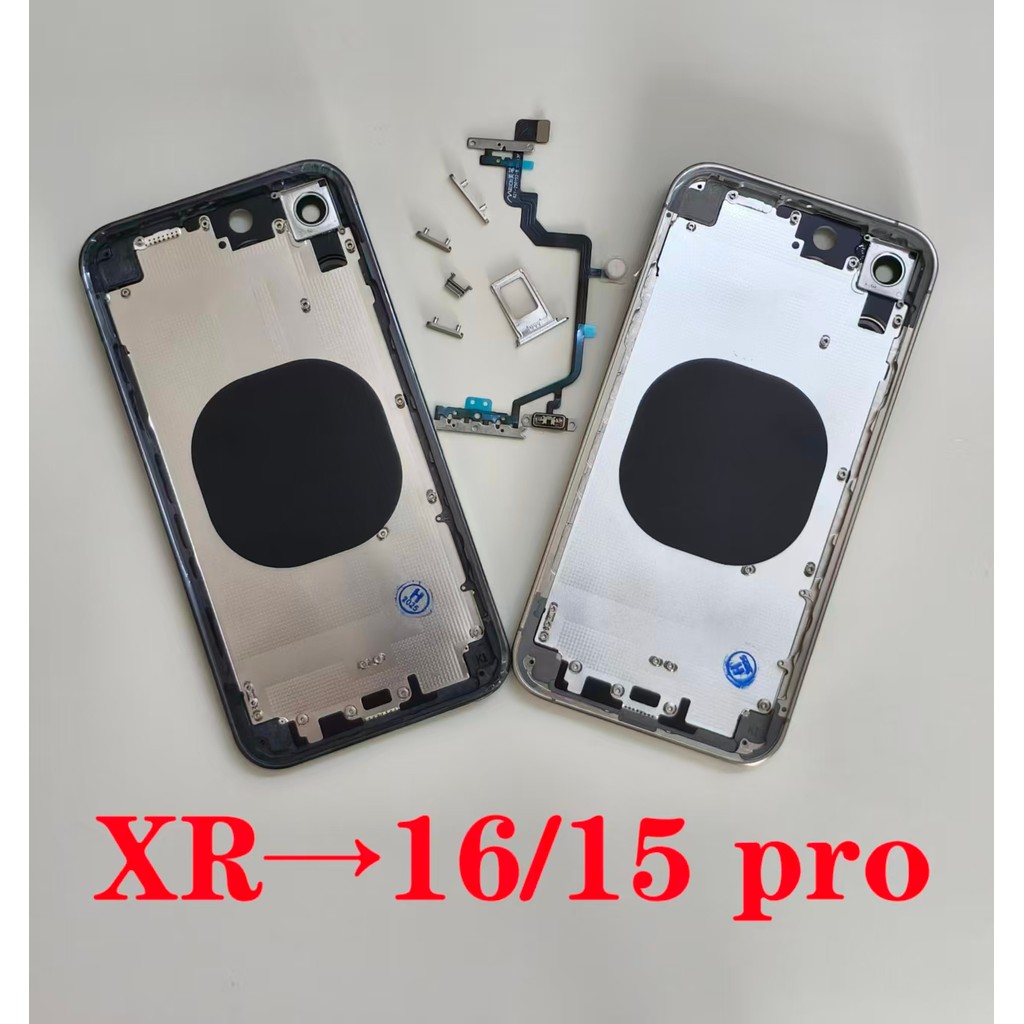 For iPhone XR to 16 Pro Housing High Quality Back Cover With Middle frame Chassis Battery Case XR Li