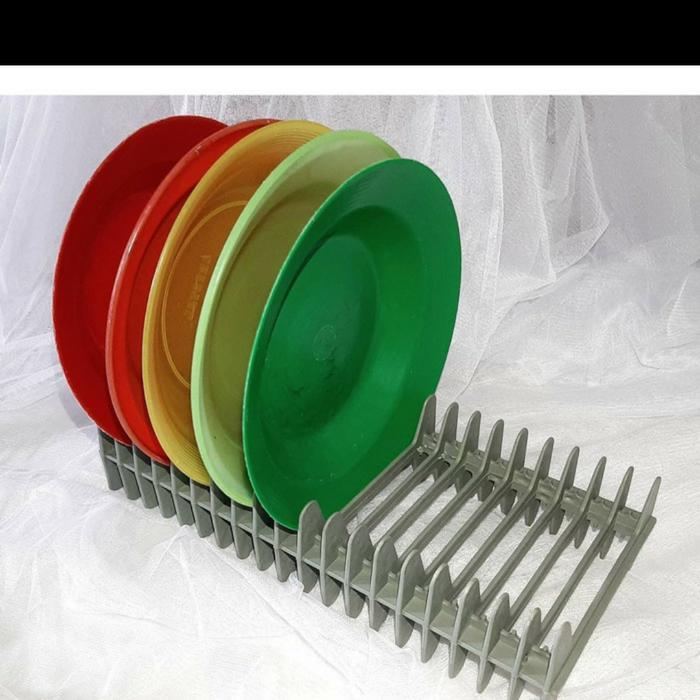 Rak CD/Rak Tatakan Piring Plastik isi 19 lubang/Rak Pengering Piring