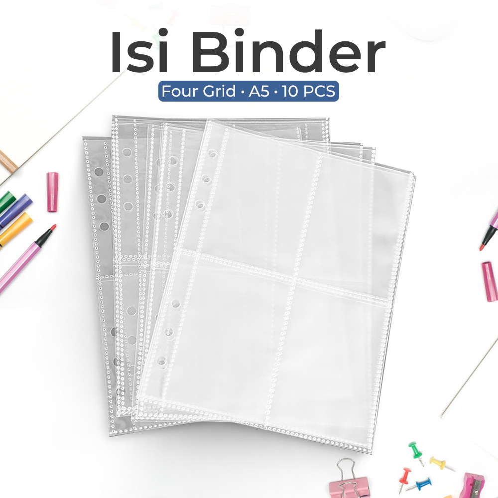 10PCS Isi Binder Photocard Four Grid Booklet A5  - Sheet Protector Photocard A5 Four Grid - Isi Bind