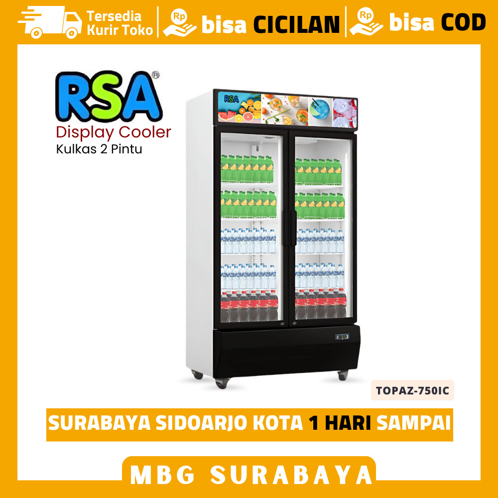 Showcase Display 2 Pintu RSA Topaz-750IC Kulkas Pendingin Minuman