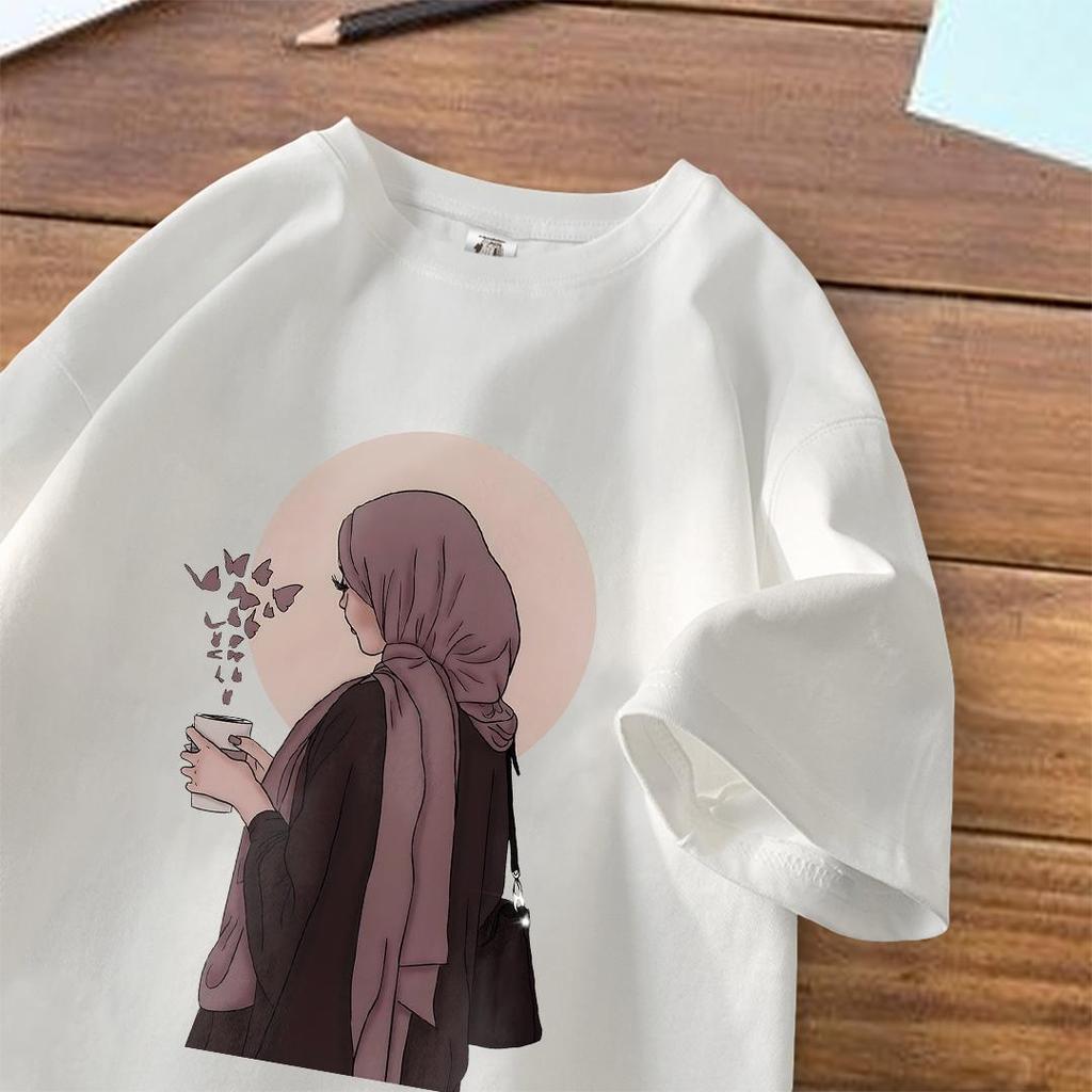 Korean Trend | COD Kaos Lengan Pendek Oversize Unisex | Karakter Trendly Wanita Hijabers | Daily Out
