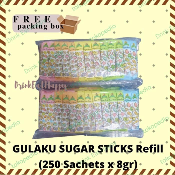 GULAKU Stik Gula Sugar Sticks Refill ( 250 Sachets x 8gr )