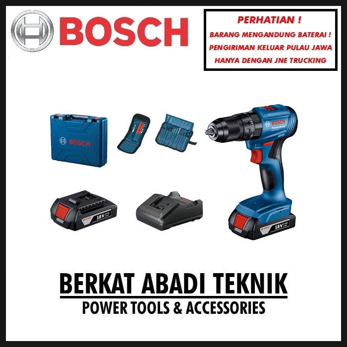 BOSCH GSB 185 Li Mesin Bor Cordless Drill 13mm 18V Brushless Impact Baterai Batre Tangan Tanpa Kabel