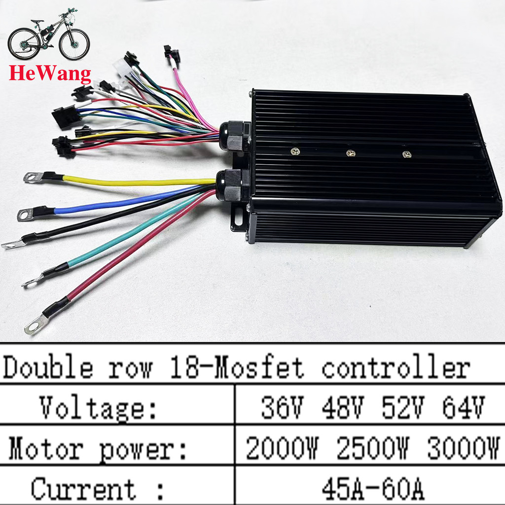 Pengontrol BLDC Gelombang Sinus 3-Mode 60A 2000W-3000W 36V-64V Untuk Protokol UART 2 S866 V889 SW900
