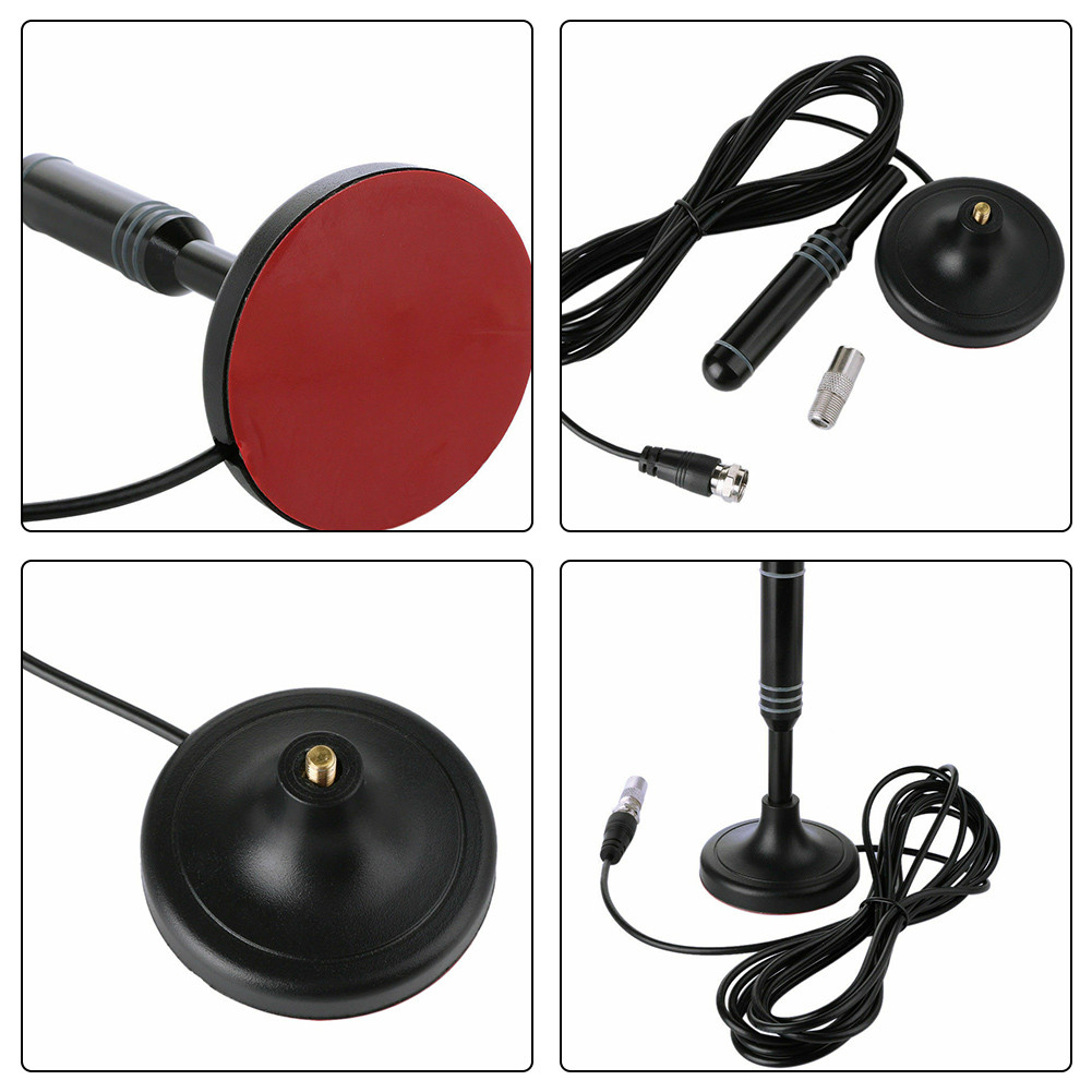 1-2pc Portable TV Antenna 300cm Coax Cable HDTV Antenna DVB-T DVB-T2 DAB Indoor Outdoor Digital HD F