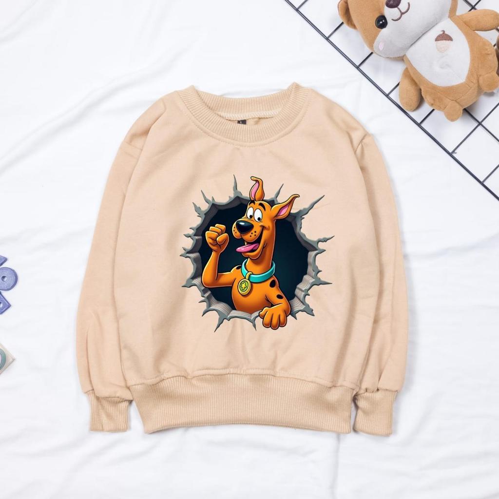 Sweater Crewneck Anak Unisex Motif Karakter Scooby-Doo Usia 1-12 Tahun