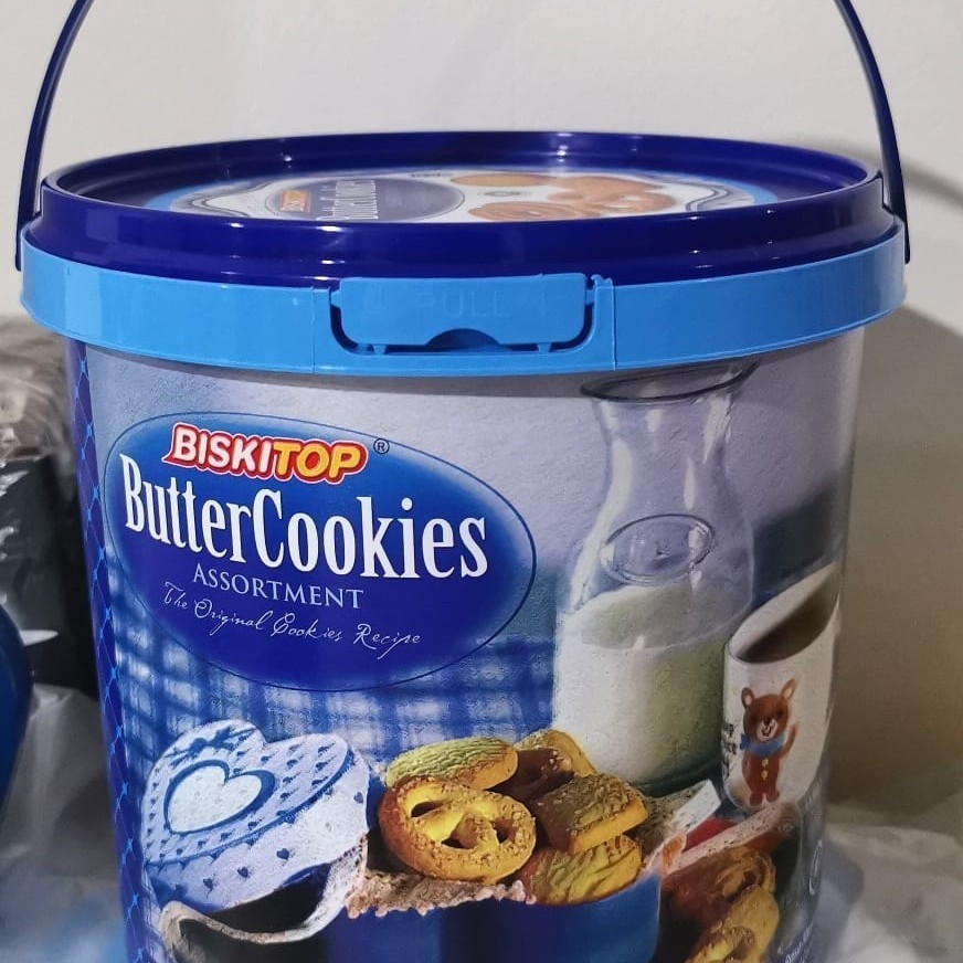 Biskitop Butter Cookies Kaleng Plastik 360gr/ Biskuit Lebaran
