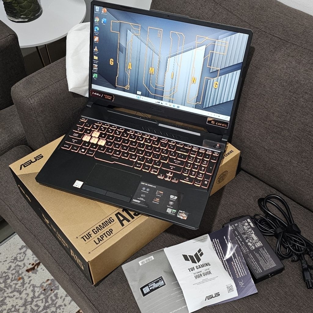 LAPTOP ASUS TUF GAMING A15 AMD RYZEN 5-4600H RAM 8GB SSD 512GB GTX NVIDIA GEFORCE 1650 4GB DDR6 SECO