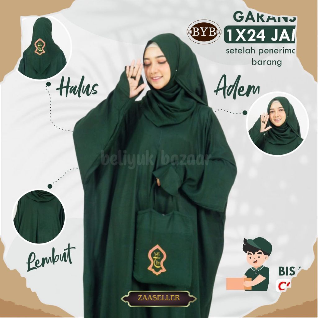 Mukena mukenah Hadramaut Terusan Lajuran Bali Terompah Polosan Warna Mukenah Dewasa Wanita Cantik Pa