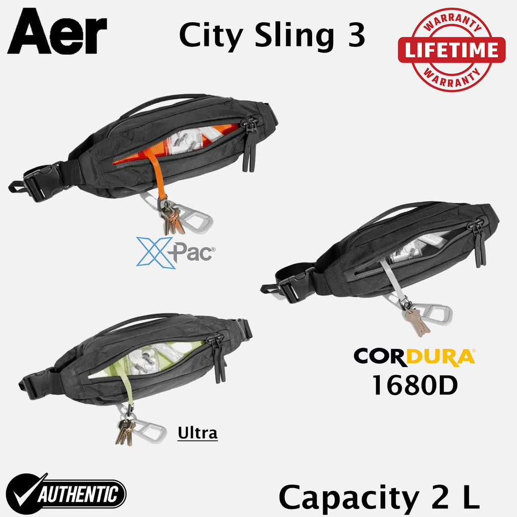 Aer San Fransisco City Sling 3 Bag/Tas Selempang/Waistbag/Tas Pinggang Cordura 1680D/X-Pac/Ultra 2 L
