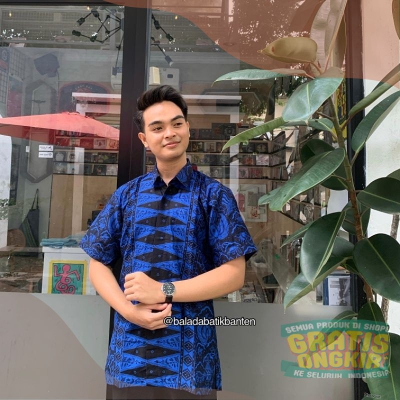 KEMEJA PENDEK BATIK BANTEN KHAS BADUYpakaian pria lainnya