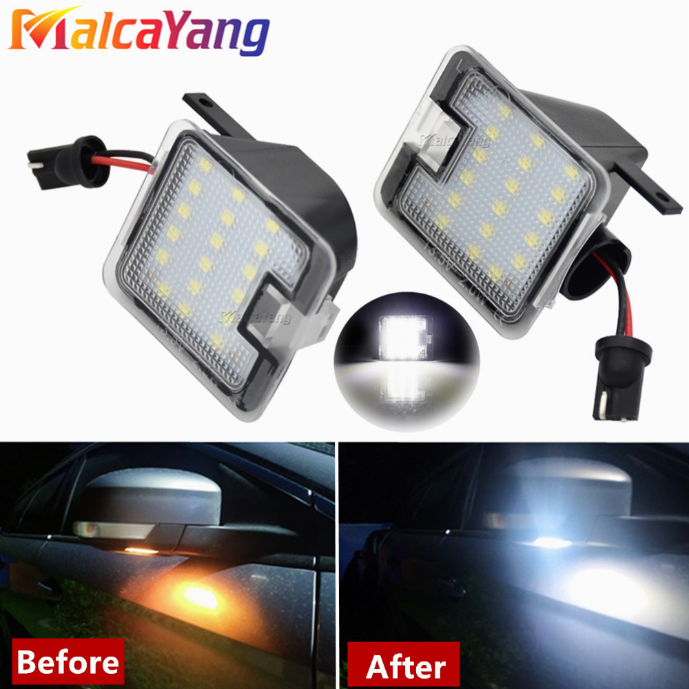 Lampu LED Bawah Spion untuk Ford Focus MK3 Escape Kuga MK1 2 Mondeo MK4 5 Galaxy WA6 C-Max S-Max Lam