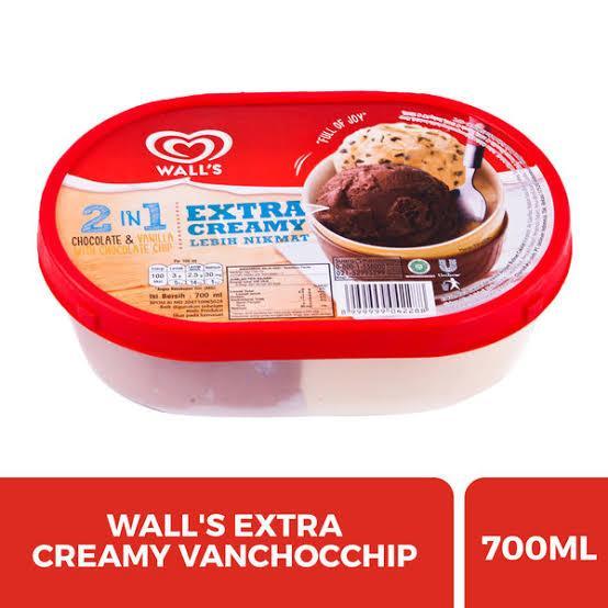 Es krim Walls Extra Creamy 2In1 Vanchocchip 700 ML