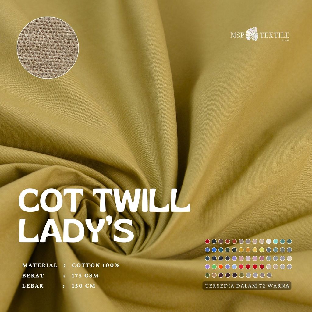 KAIN COTTON TWILL LADY’S – COCOK UNTUK BLOUSE, DRESS, GAMIS, KEMEJA, TUNIK, MUKENA, PASHMINA, OUTER,