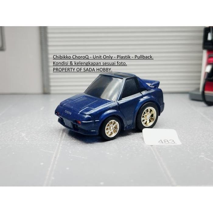 Toyota MR2 AW11 Dark Blue Pullback Chibikko  Choro Q Diecast Miniatur
