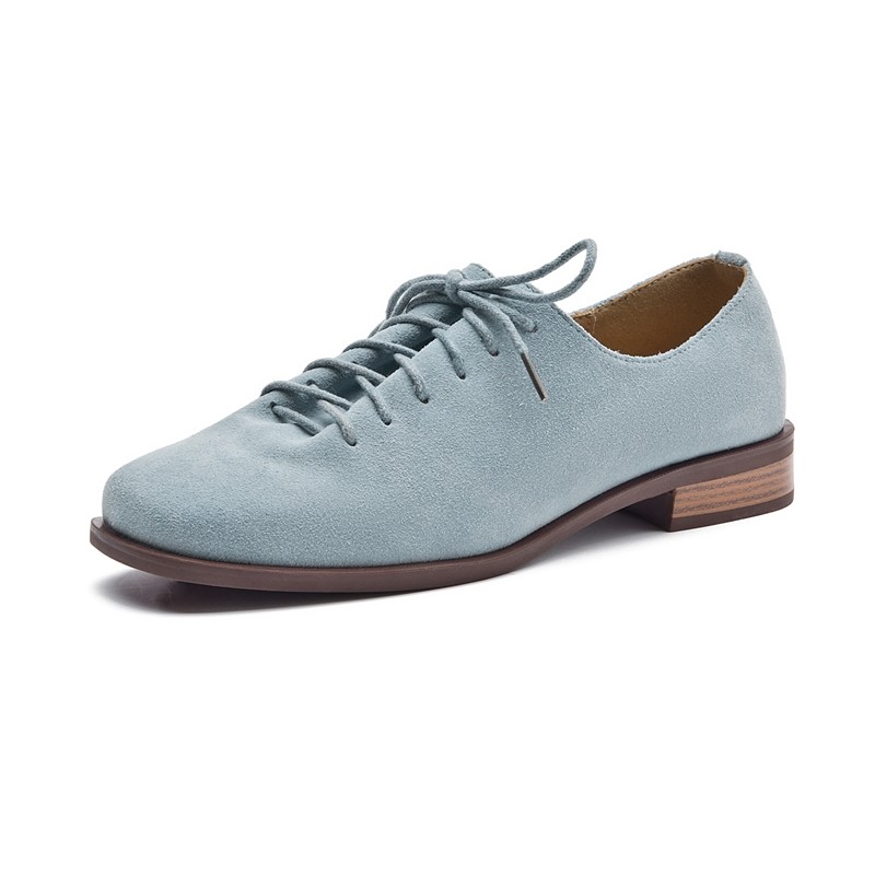 Women Loafer Laceup 2025 New Spring Shoes Women Suede Genuine Leather Women Oxford Shoes Large Size 