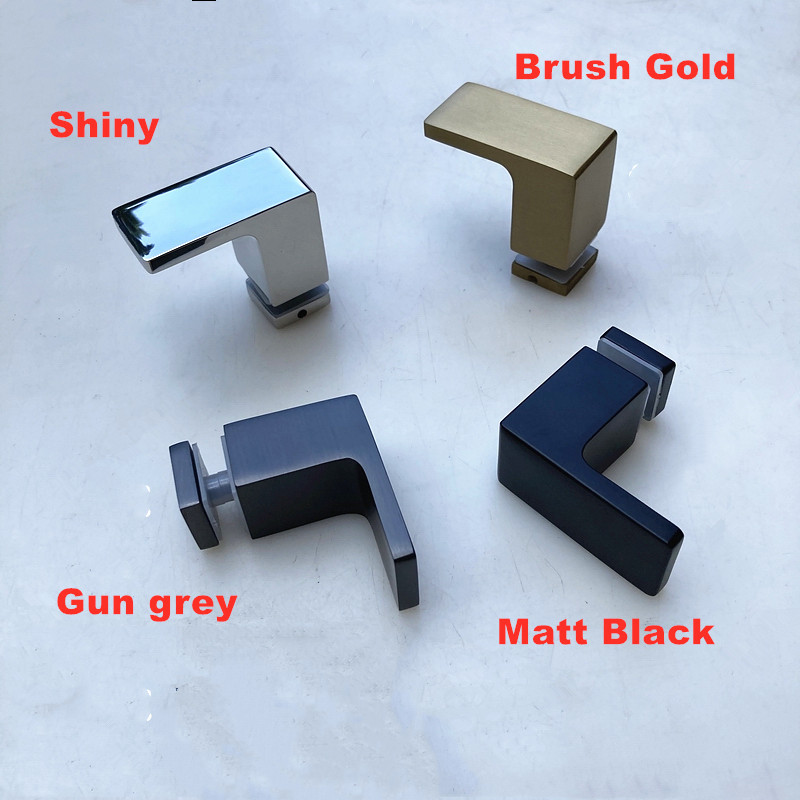 Gagang pintu kaca kamar mandi berlubang tunggal dari baja tahan karat 304, gagang pintu lemari kaca,