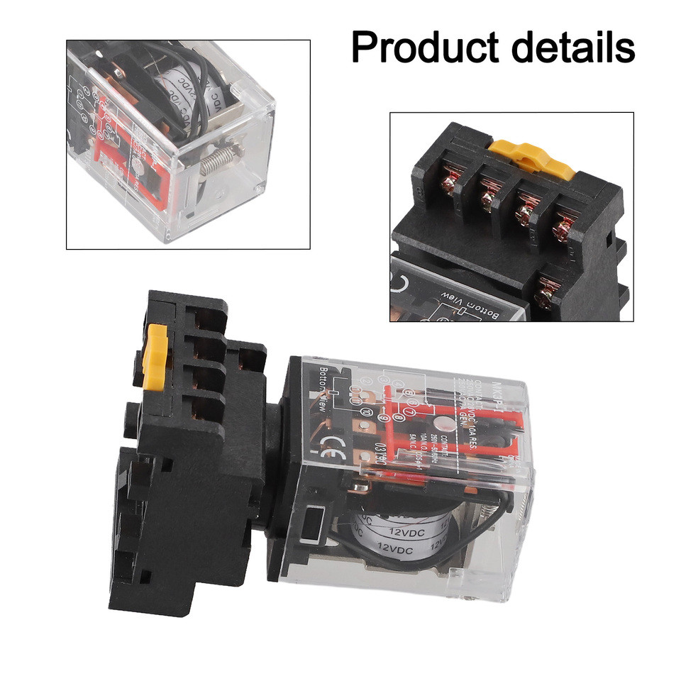 10A 250V AC Relay 11 Pin Relay Brand New High Temperature Resistance High-quality Materials Socket t