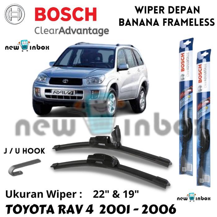 Wiper Depan Toyota RAV4 RAV 4 2001-2006 BOSCH Clear ADVANTAGE 22"&19"