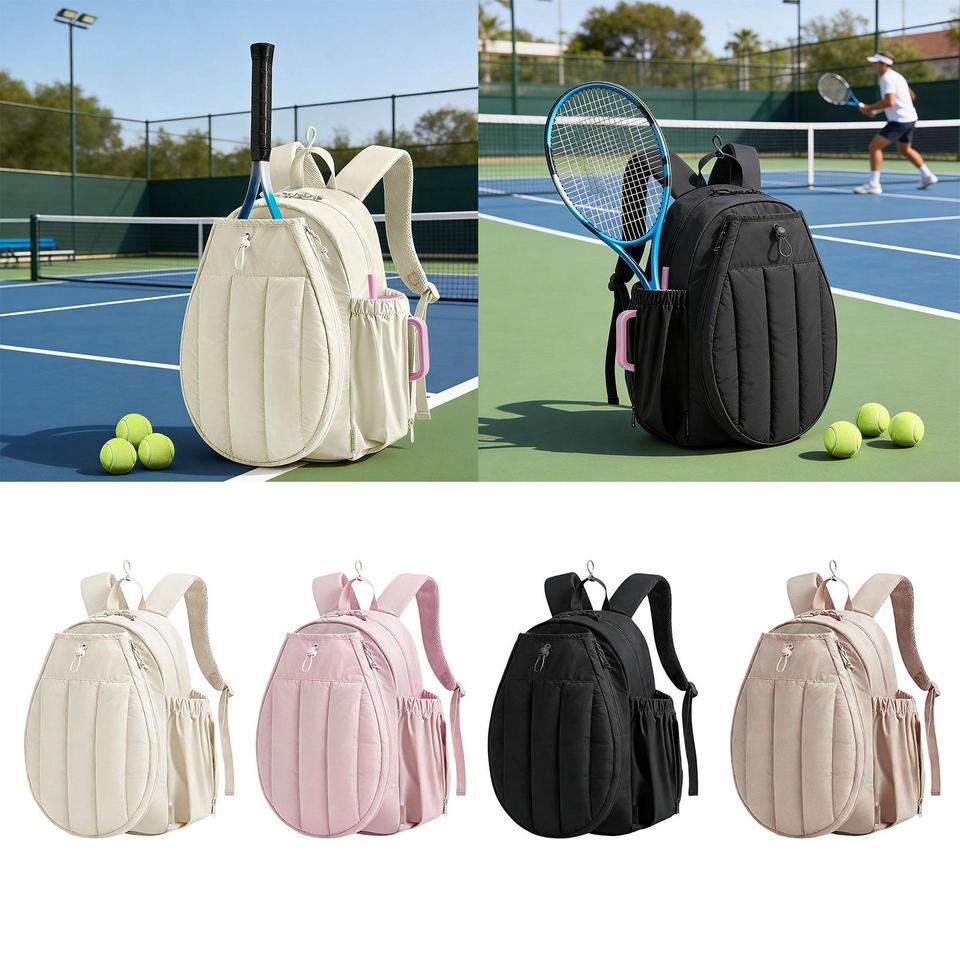 Tennis Racquet Bag for Kids Girls Boys Polyester Paddle Organizer Duffel Tote for Hiking Biking Scho