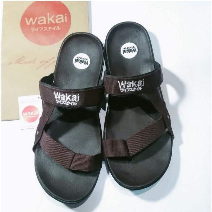 Sandal Wakai Pria/Wanita Putih dengan Outsole PVC dan Insole Eva Dibungkus Kulit Sintetis - Jepit - 