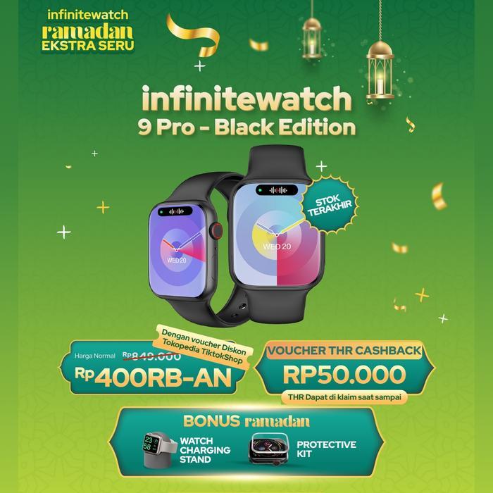 Your Gawai infiniteSpace infiniteWatch 9 Pro Black Edition Jam Tangan Pintar dengan Layar 2.0" HD AM