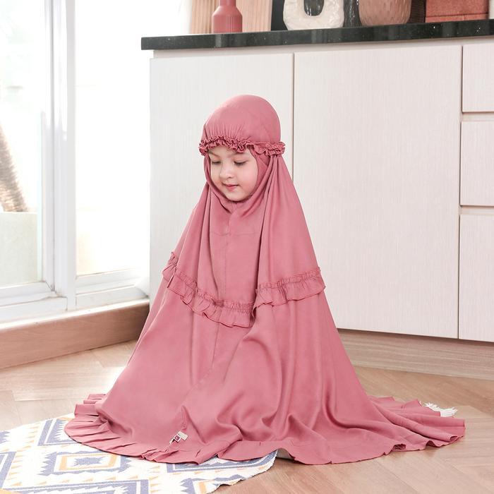 Kakha - Mukena Polos (Pink Salem) / Mukena anak (1-6 tahun) / Mukena Balita - Mukena Anak, M