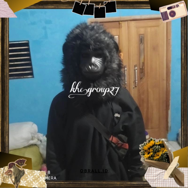 OBL Topeng Gorila _Topeng Monyet _Topeng Karnaval _ Topeng Halloween _ Topeng Prank _ Topeng ngamen 